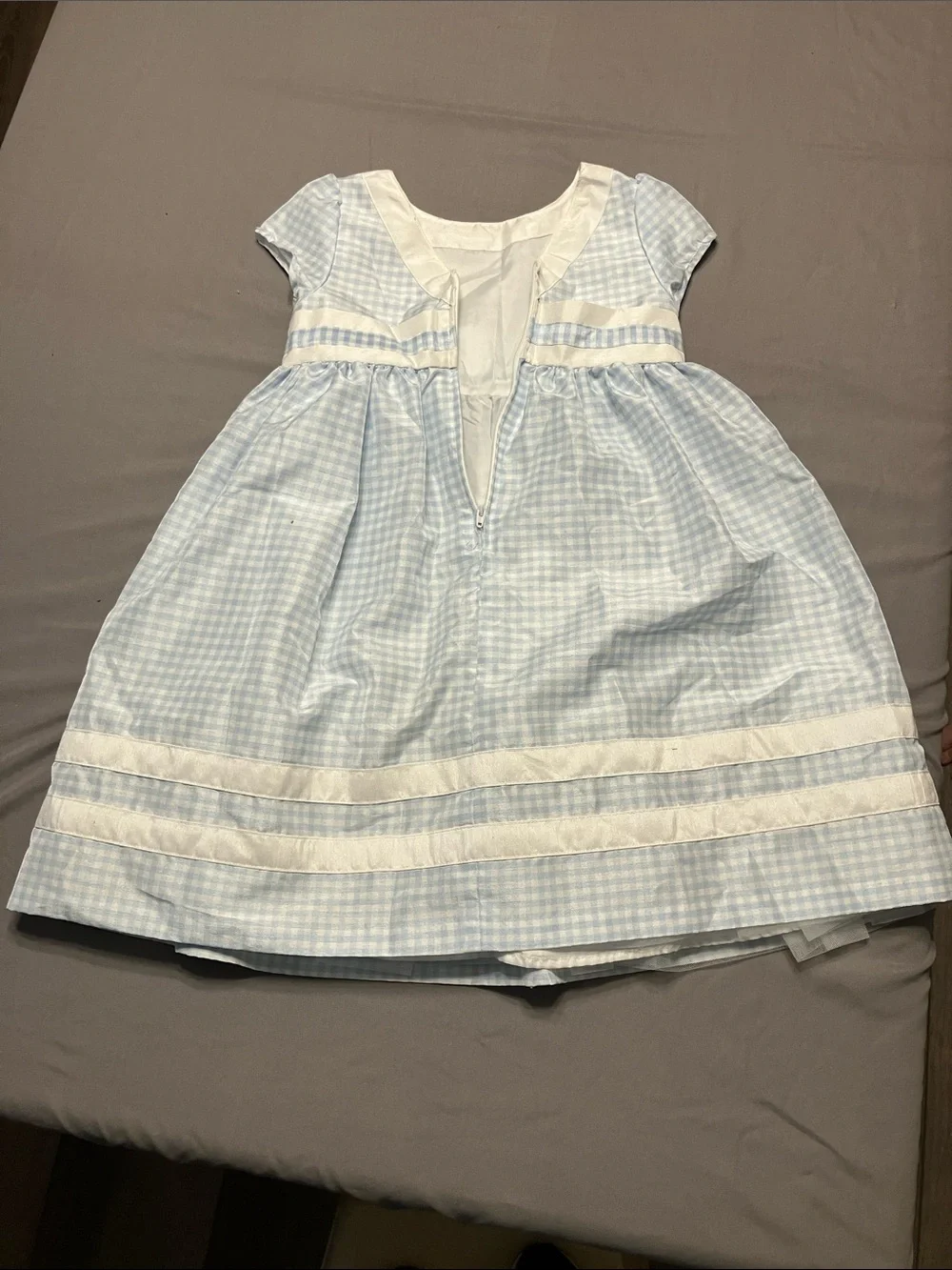 Gymboree Light Blue & White Gingham Bow-Front Party Dress
